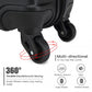 Kono 19/24/28 Inch Set Horizontal Design Abs Hard Shell Suitcase With TSA Lock - Black