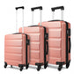 Kono 19/24/28 Inch Set Horizontal Design Abs Hard Shell Suitcase With TSA Lock - Nude