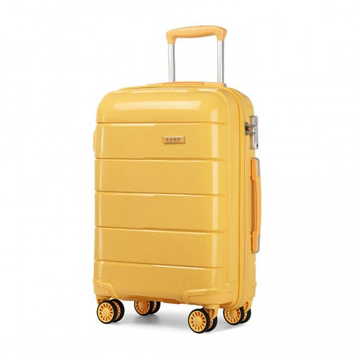 Kono 20/24/28” Hard Shell PP Suitcase Set - Yellow
