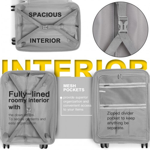 Kono 20/24/28” Hard Shell PP Suitcase Set - Yellow