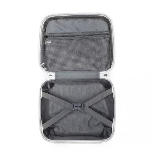 Kono 14 Inch Multi Texture Hard Shell PP Vanity Case - White