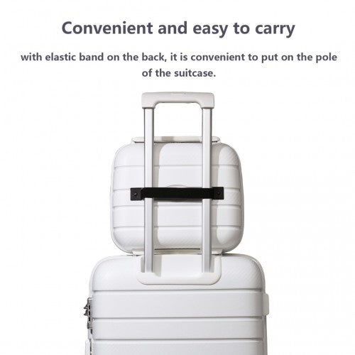 Kono 14 Inch Multi Texture Hard Shell PP Vanity Case - White