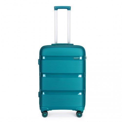 Kono 24 Inch Bright Hard Shell Pp Suitcase - Classic Collection - Blue/Green