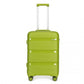 Kono 20 Inch Bright Hard Shell PP Suitcase - Classic Collection - Green