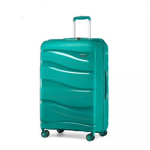 Kono 24 Inch Lightweight Polypropylene Hard Shell Suitcase With TSA Lock - Blue