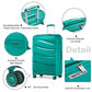 Kono 24 Inch Lightweight Polypropylene Hard Shell Suitcase With TSA Lock - Blue