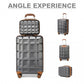 Kono 13/20 Inch Lightweight Hard Shell ABS Cabin Suitcase With TSA Lock And Vanity Case - Grey