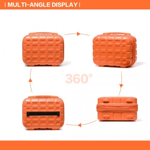 Kono 13 Inch Lightweight Hard Shell Abs Vanity Case - Orange