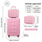 Kono 13/20 Inch Lightweight Hard Shell Abs Cabin Suitcase With TSA Lock And Vanity Case - Pink