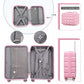 Kono 13/20 Inch Lightweight Hard Shell Abs Cabin Suitcase With TSA Lock And Vanity Case - Pink