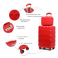 Kono 13/20 Inch Lightweight Hard Shell Abs Cabin Suitcase With TSA Lock And Vanity Case - Red