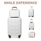 Kono 13/20 Inch Lightweight Hard Shell Abs Cabin Suitcase With TSA Lock And Vanity Case - White