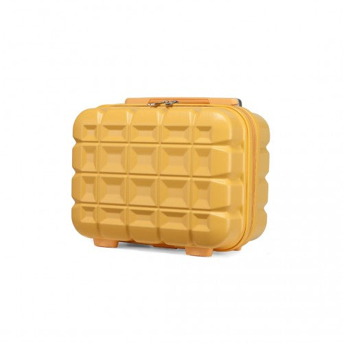 Kono 13 Inch Lightweight Hard Shell ABS Vanity Case - Yellow
