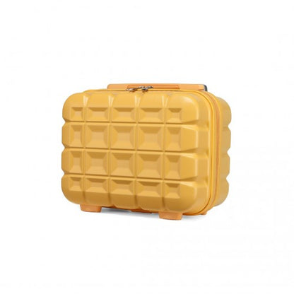 Kono 13 Inch Lightweight Hard Shell ABS Vanity Case - Yellow