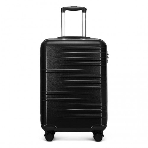 British Traveller 20 Inch Durable Polycarbonate - ABS Hard Shell Suitcase with TSA Lock - Black