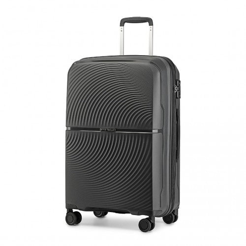 British Traveller 20 Inch Spinner Hard Shell PP Suitcase With TSA Lock - Black