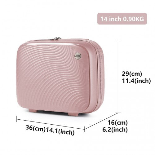 British Traveller Lightweight 14 Inch Polypropylene Vanity Case - Nude
