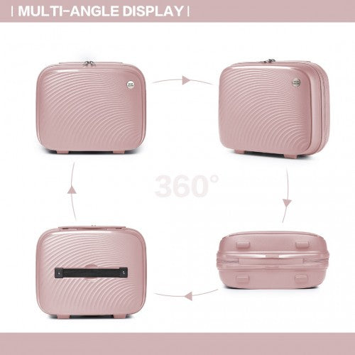 British Traveller Lightweight 14 Inch Polypropylene Vanity Case - Nude