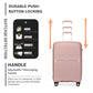 British Traveller 24 Inch Spinner Hard Shell PP Suitcase With TSA Lock - Nude/Pink
