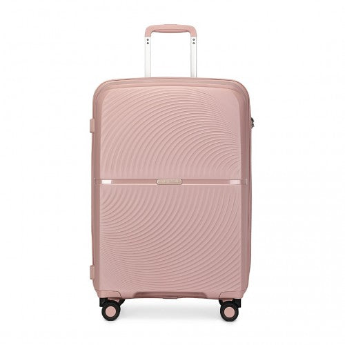 British Traveller 3 PCS 20/24/28 Inch Set Spinner Hard Shell PP Suitcase - TSA Lock - Nude