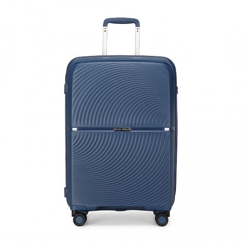 British Traveller 28 Inch Spinner Hard Shell PP Suitcase With TSA Lock - Navy