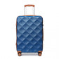 British Traveller 28 Inch Ultralight Abs And Polycarbonate Bumpy Diamond Suitcase With TSA Lock -  Navy And Brown