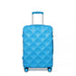 British Traveller 24 Inch Ultralight Abs And Polycarbonate Bumpy Diamond Suitcase With TSA Lock -  Blue