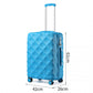 British Traveller 24 Inch Ultralight Abs And Polycarbonate Bumpy Diamond Suitcase With TSA Lock -  Blue