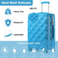 British Traveller 24 Inch Ultralight Abs And Polycarbonate Bumpy Diamond Suitcase With TSA Lock -  Blue