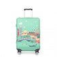 L-Cover-1 - Elastic Luggage Cover With Printed Design Medium - Green