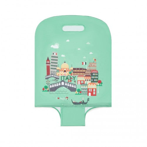 L-Cover-1 - Elastic Luggage Cover With Printed Design Medium - Green