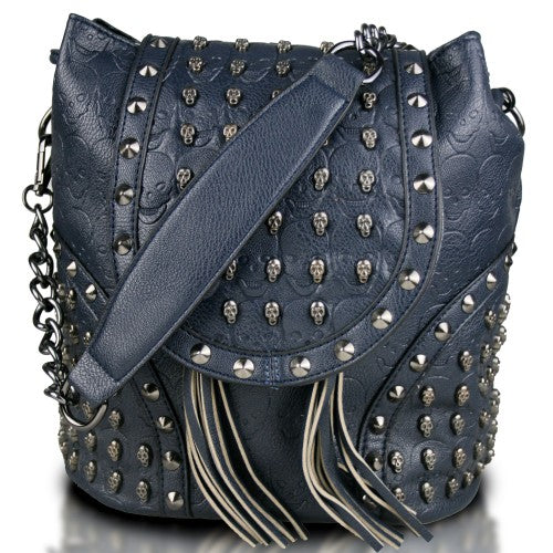 Miss Lulu Skull Studded Backpack Shoulder Bag