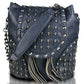 Miss Lulu Skull Studded Backpack Shoulder Bag