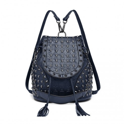 Miss Lulu Skull Studded Backpack Shoulder Bag
