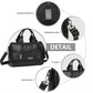 Miss Lulu Perfect Fusion Of Genuine And PU Leather Women's Tote Crossbody Bag - Black