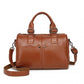 Miss Lulu Perfect Fusion Of Genuine And PU Leather Women's Tote Crossbody Bag - Brown