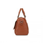 Miss Lulu Perfect Fusion Of Genuine And PU Leather Women's Tote Crossbody Bag - Brown