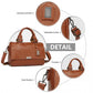 Miss Lulu Perfect Fusion Of Genuine And PU Leather Women's Tote Crossbody Bag - Brown