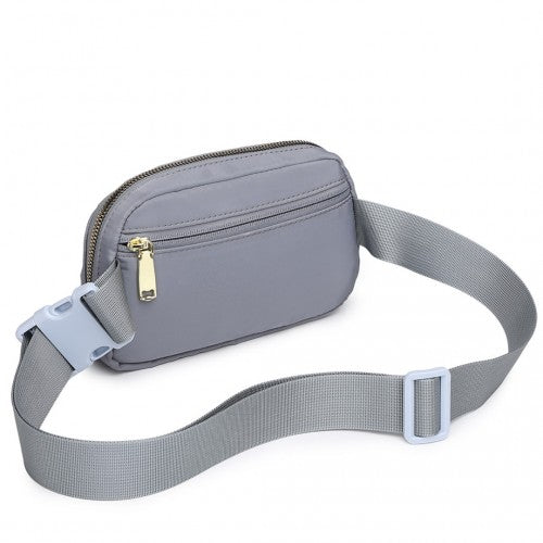 Miss Lulu Lightweight Stylish Water-Resistant Casual Bum Bag - Grey