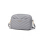 Miss Lulu Lightweight Quilted Leather Cross Body Bag - Grey