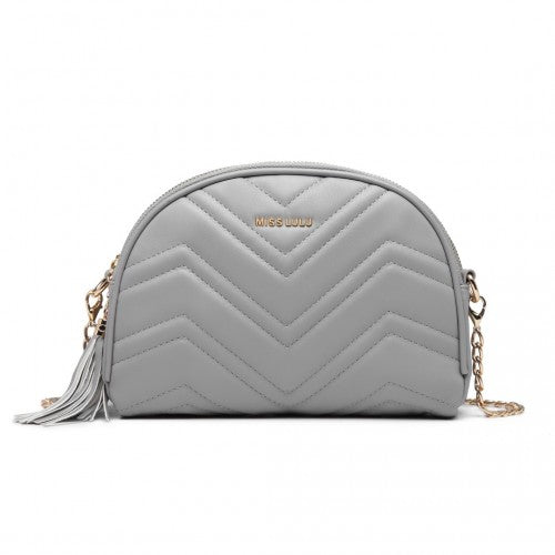 Miss Lulu Trendy Tassel Crossbody Bag - Grey