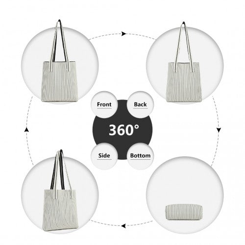 Miss Lulu Large Capacity Polyester Tote Shopping Bag - Beige