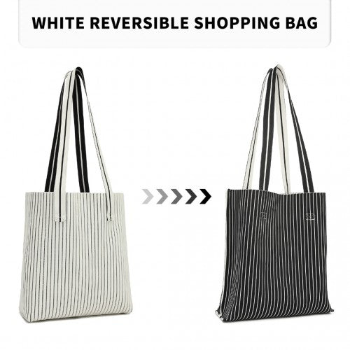 Miss Lulu Large Capacity Polyester Tote Shopping Bag - Beige