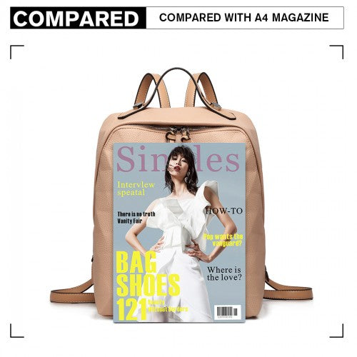 Miss Lulu Prism Pattern Leather Look Backpack