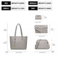 Miss Lulu 4 Piece Classic Sleek Handbag Set - Grey