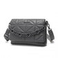 Miss Lulu Chic Quilted Shoulder Bag With Chain Strap - Grey