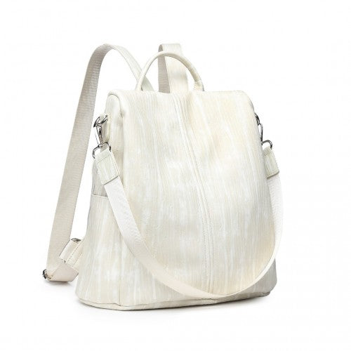 Miss Lulu Versatile Anti-Theft PU Leather Convertible Bag And Backpack - Beige