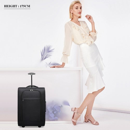 Kono Cabin Size Soft Shell Hand Luggage - Black