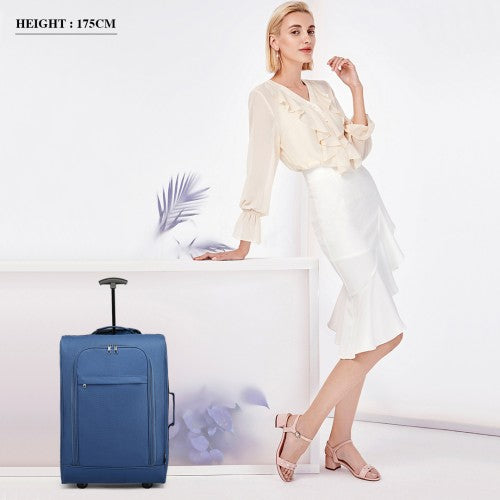 Kono Cabin Size Soft Shell Hand Luggage - Blue