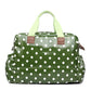Miss Lulu Maternity Baby Changing Bag Polka Dot Green